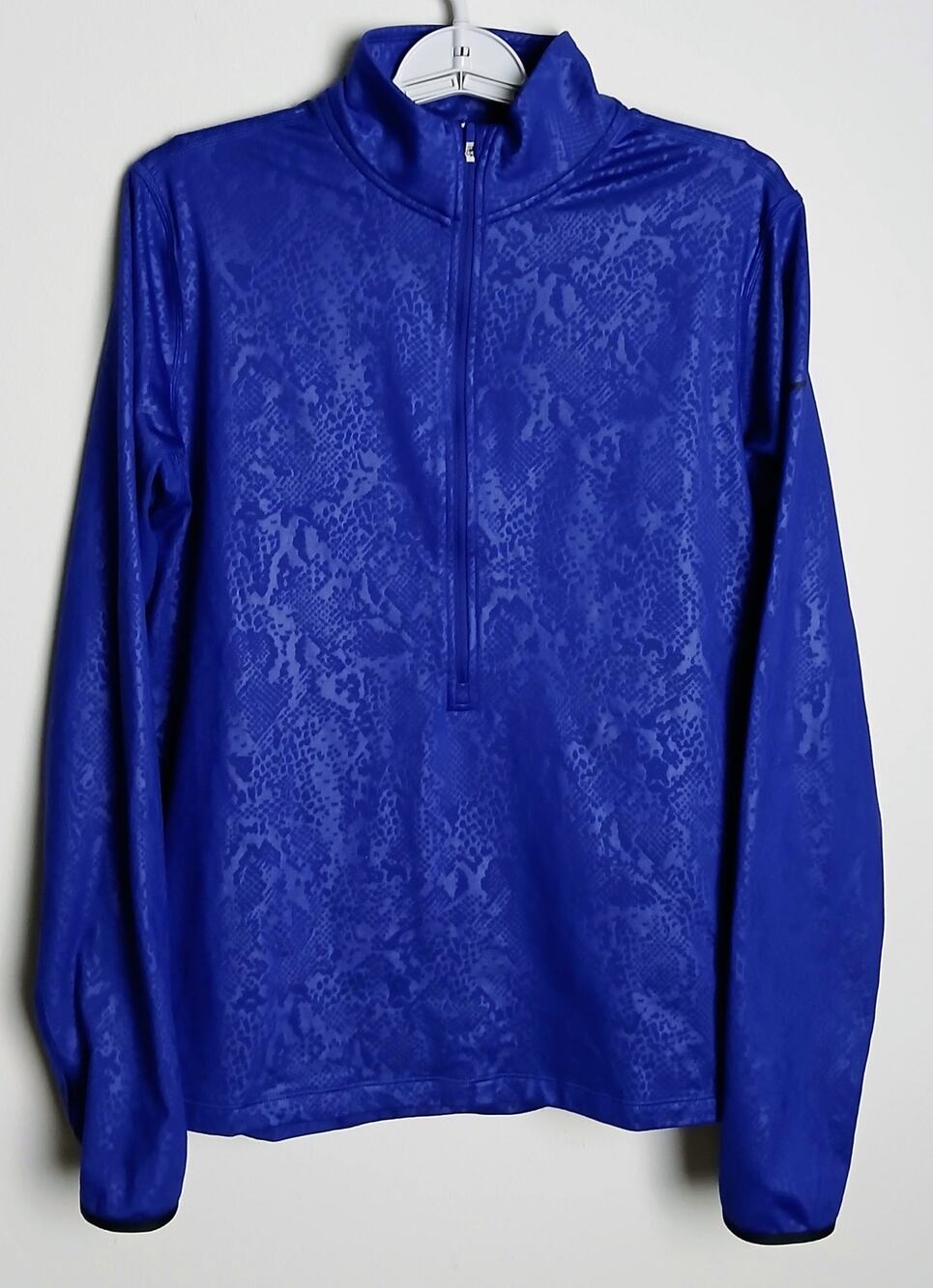 Nike Pro Dri-Fit Womens XL Blue Snakeskin Python Print Running Half Zip Jacket
